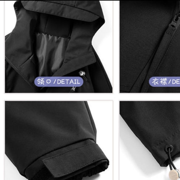 Autumn and Winter Hiking Waterproof Men's Windbreaker Jacket Jacket Zipper Soft Shell Outdoor Men's Windbreaker Jacket Unisex